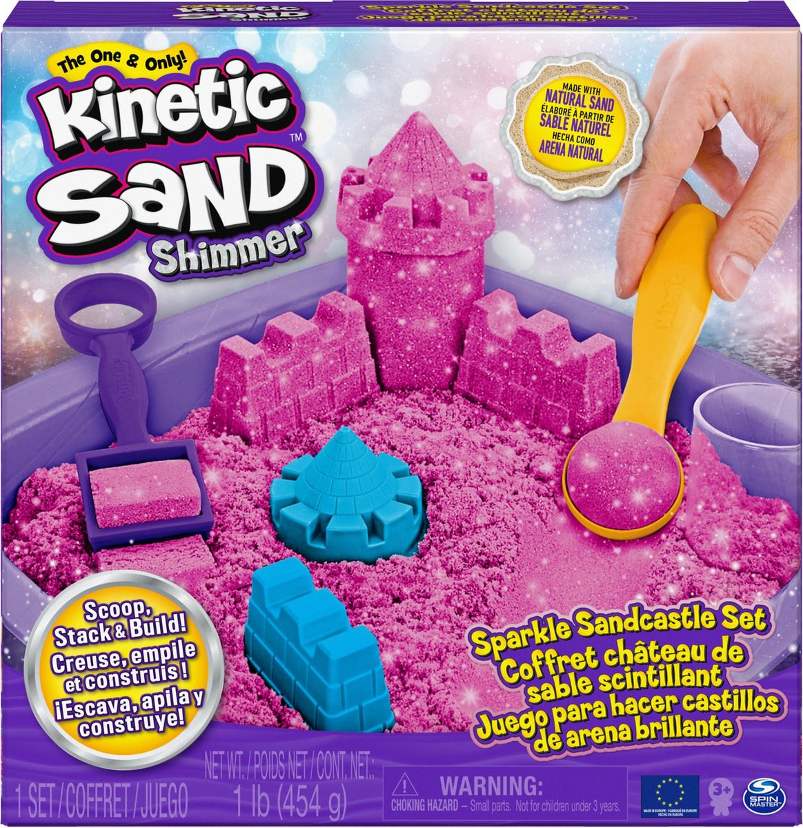 Spinmaster kinetischer Sand, funkelnde Sandburg in Rosa
