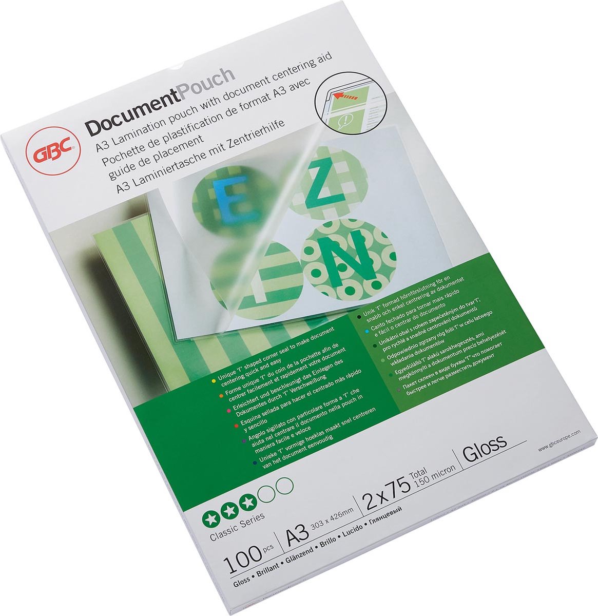 GBC-Laminierfolien, A3, 303 x 426 mm, 150 Mikron