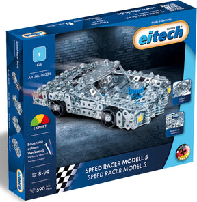 Eitech ® bouwdoos – speed racer model 5 – 590-delig – metalen bouwpakket met gereedschap – constructiespeelgoed – vanaf 8 jaar