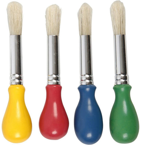 Creativ Company Kinderpinsel, L: 11,5 cm, T 13 mm, B: 11 mm, rund, 4 Stück 1 Box