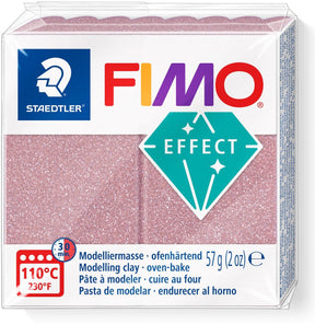 Ofenhärtende Modelliermasse mit Fimo-Effekt, Standardblock 57 g – glitzerndes Roségold
