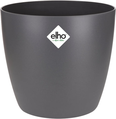 Elho Brüssel rund 22 – Blumentopf für den Innenbereich – 100 % recycelter Kunststoff – ø 22,3 x H 20,6 cm – Anthrazit