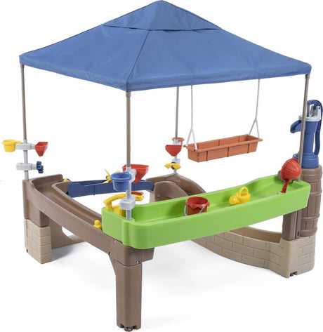 Step2 pump splash shady oasis - inclusief waterpomp, scharnierende brug, waterdoolhofbevestigingen en een 14-delige accessoireset