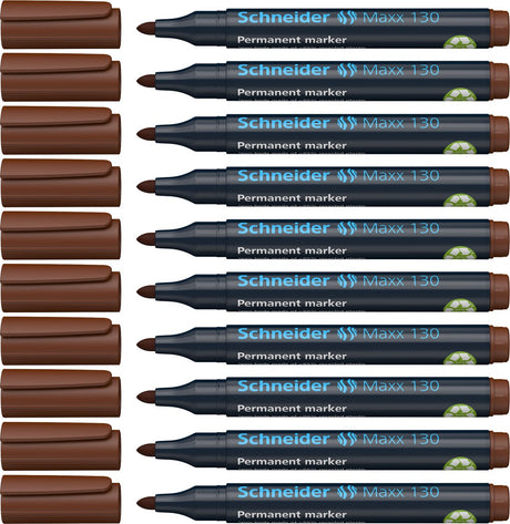 Schneider Schreibgeräte Schneider Permanent Marker - Maxx 130 - Rundspitze - Braun - Strichstärke 1-3 mm - 10 Stück - S-113007-10