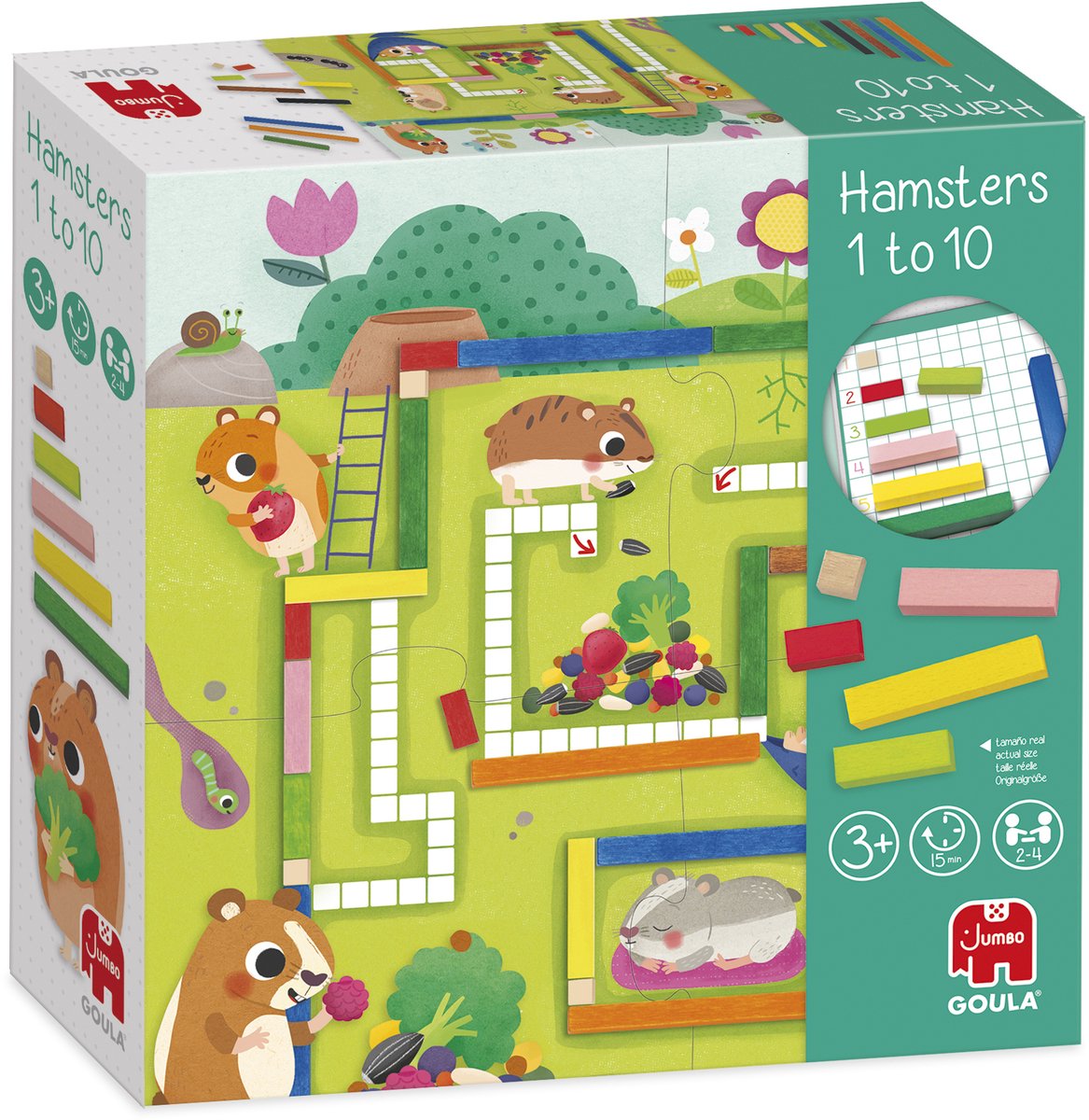 Jumbo-Goula-Hamster, 1 bis 10 lehrreiche Spiele