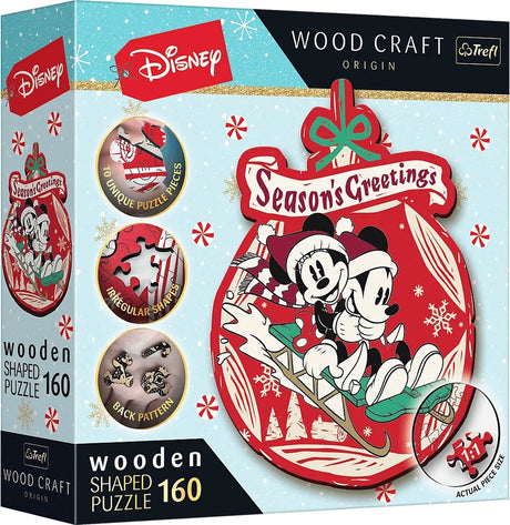 Trefl houten puzzel - disney mickey mouse kerst 160 stukjes fsc.