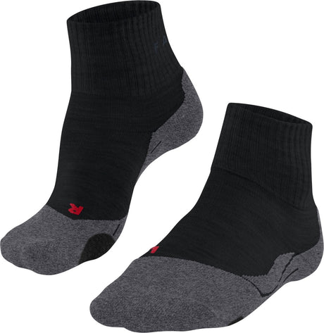 Falke TK2 kurze Anti-Blasen Wandersocken aus dickem Woll-Funktionsmaterial Herren Schwarz - Größe 46-48