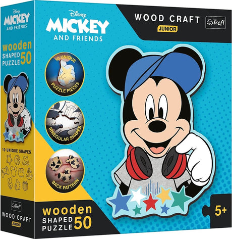 Trefl in the world of Mickey Wooden Craft Junior Disney Puzzle – 50 Teile – ab 4 Jahren
