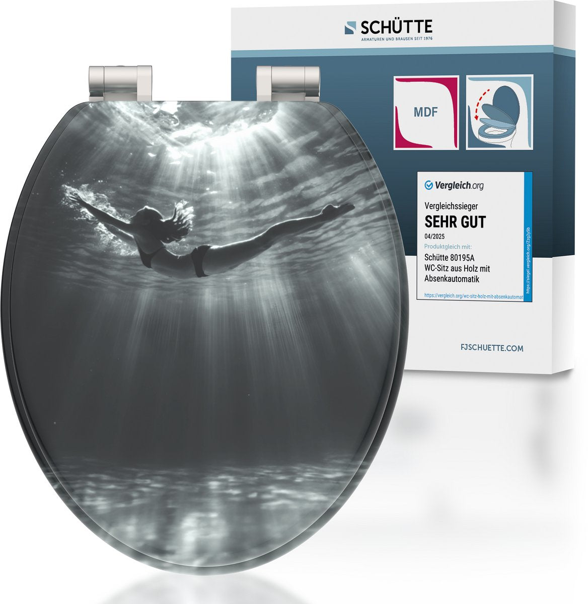 Schütte WC-Sitz Deep Dive aus MDF, mit Fallbremse