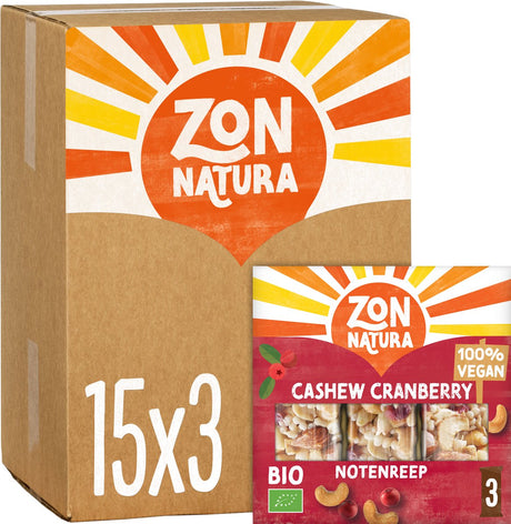 Zonnatura Bio-Nussriegel - Cashew - Cranberry - 3 x 75g