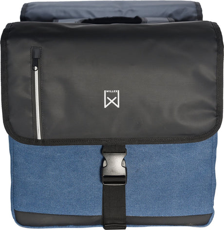Willex - Doppelte Canvas-Bisonyl-Tasche - 30 Liter - Universalbefestigung - Schwarzblau