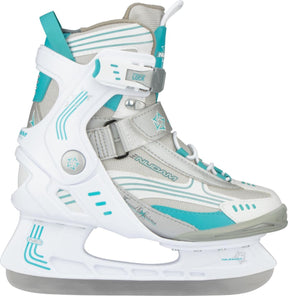 Nijdam Eishockey-Schlittschuhe – Halbweicher Stiefel – Weiß Grau Blau – Größe 38