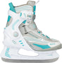 Nijdam Eishockey-Schlittschuhe – Halbweicher Stiefel – Weiß Grau Blau – Größe 38