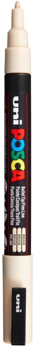 Uni-Posca Posca-Marker, Größe PC-3m, Strichbreite 0,9–1,3 mm, fein, beige, 1 Stück