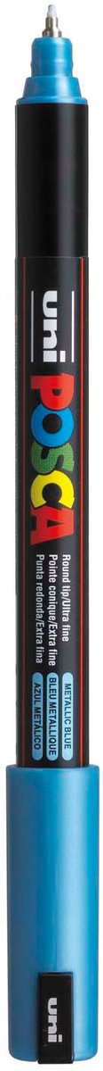 Uni Posca Marker PC-1MR Metallic-Blau – extrafein 0,7 mm