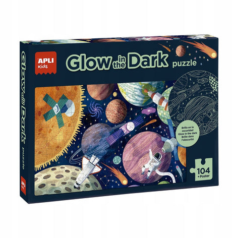 Apli | Sonnensystem leuchtet im Dunkeln Puzzle + Poster 104 Teile
