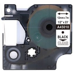 Labeltape rillstab o45010 zwart, transparant