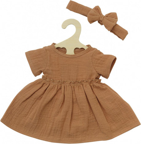 Heless Puppenkleid braun mit Rüschen, 28-35 cm
