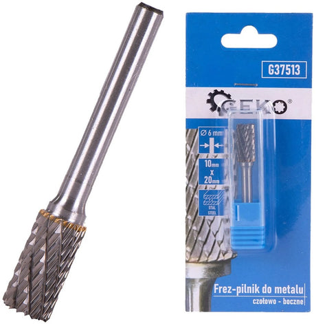 Geko tungsten carbide frees - dubbele snijranden - 10mm x 20mm - 6mm schacht
