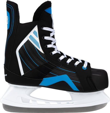 Nijdam Eishockeyschlittschuh – verstellbar – Deluxe – Schwarz Blau – Größe 45