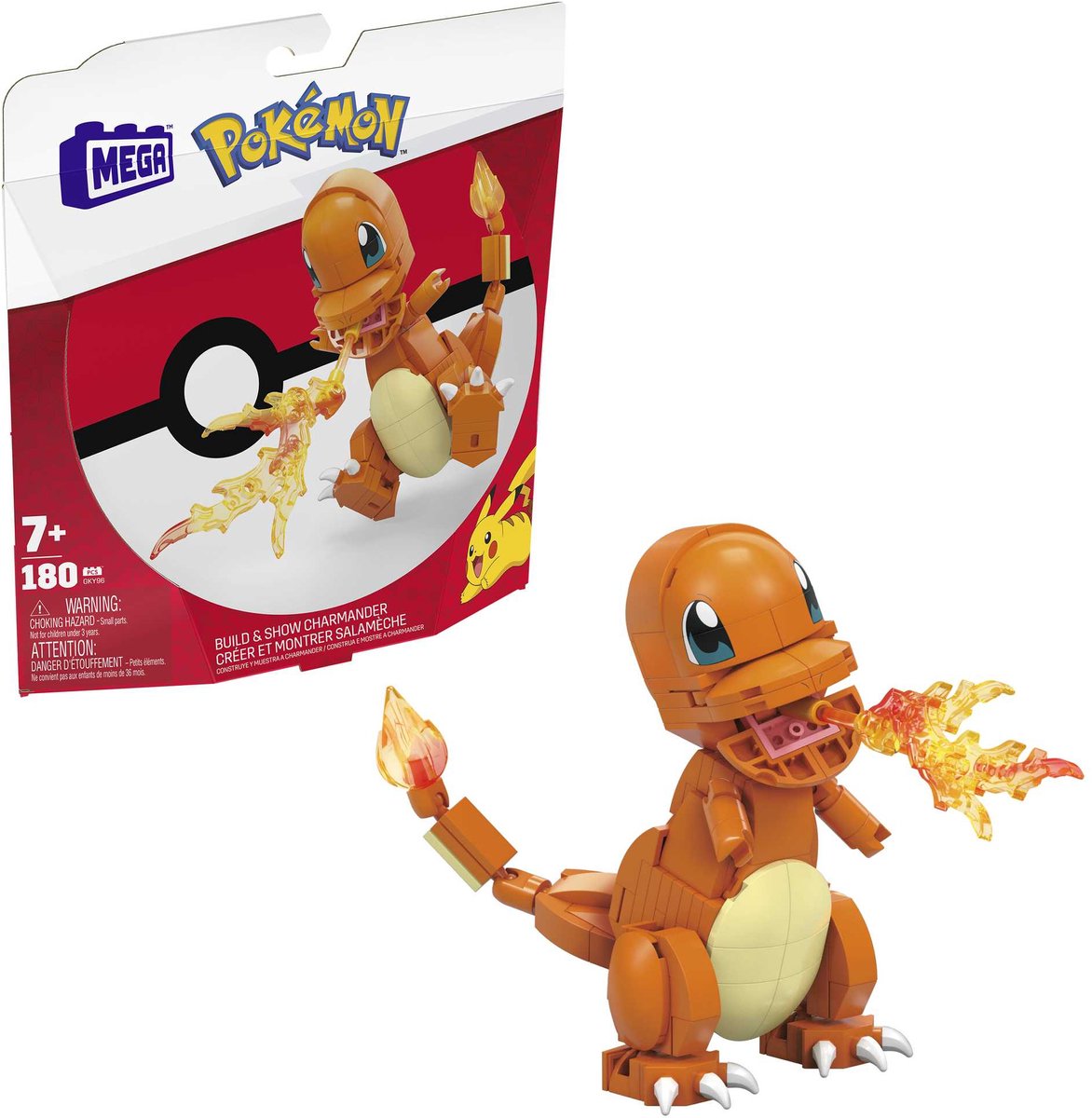 Mega Construct Pokemon-Bauset – Charmander – 180 Teile.