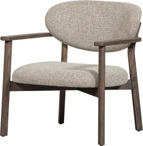 Woood udar fauteuil met houten frame - polyester - donkerbruin
