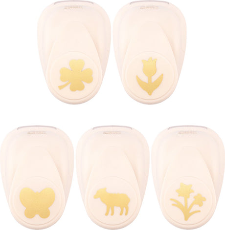 Vaessen Kreativ-Stanzer-Set – Figurenstanzer – Feder – 5-tlg. - 1,8 bis 2,5 cm