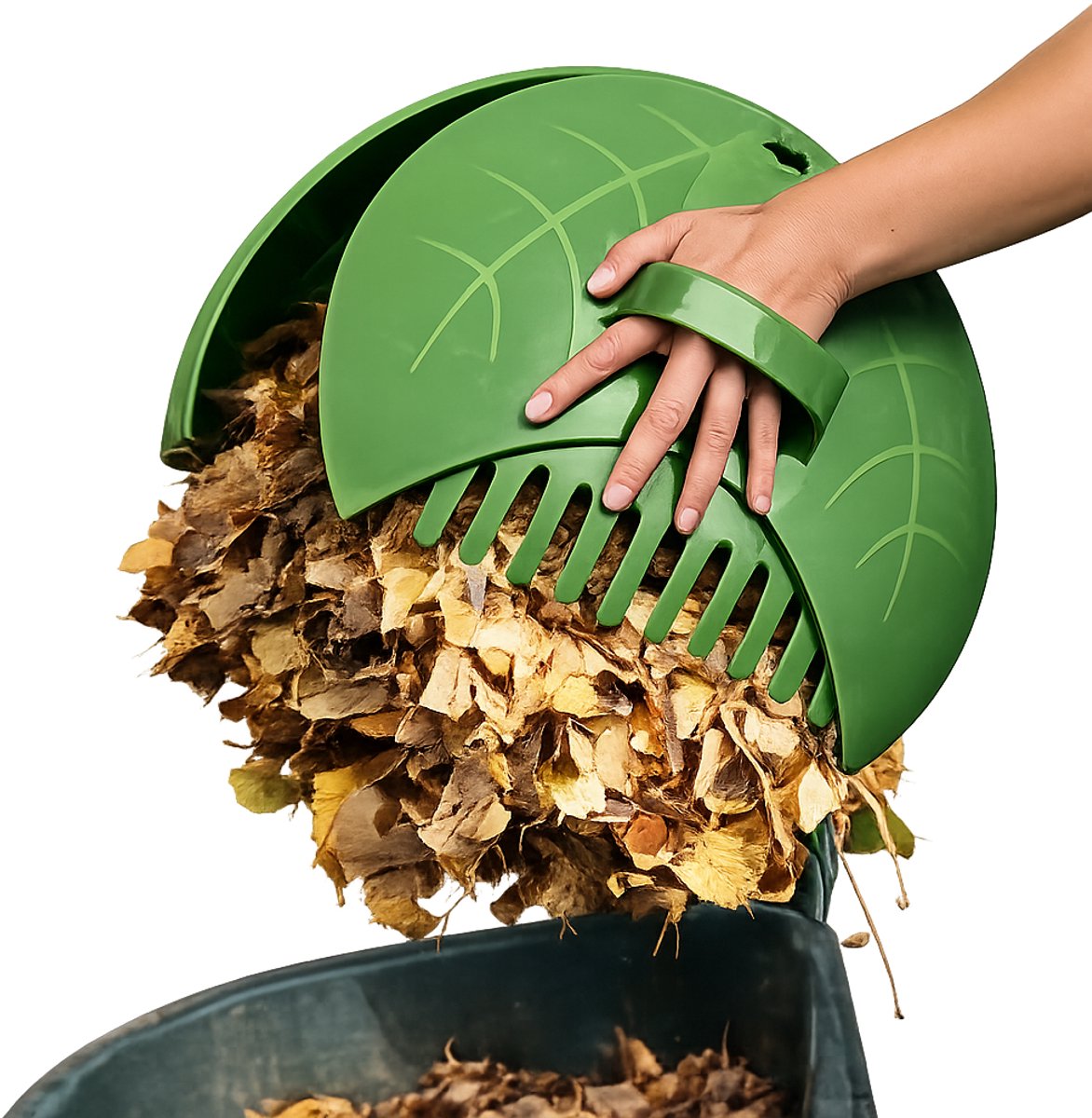Kinzo Laubgreifer-Set – 2 Laubschaufeln für Blätter und Gartenabfälle – ø36 cm