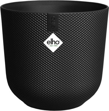 Elho Jazz Round 16 Blumentopf für den Innenbereich – Wohnaccessoire aus 100 % recyceltem Kunststoff – ø 16,5 x H 15,3 cm – Living Black