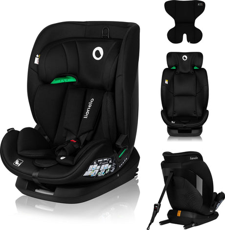 Lionelo Lavendel i-Size Autositz 76–150 cm – Gruppe 1 2 3 (9–36 kg, 1,5–12 Jahre) – Isofix Top Tether – 5 Liegepositionen – 13-Positionen-Kopfstütze – Seitenschutz – Stahlverstärkung – Belüftung