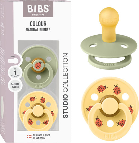 Bibs-Farbschnuller – 0–6 Monate – 2er-Pack – rund – Salbei-Blassbutter