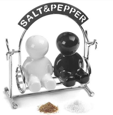 Balvi Salz- und Pfefferset Swing – Metall – Schwarz und Weiß