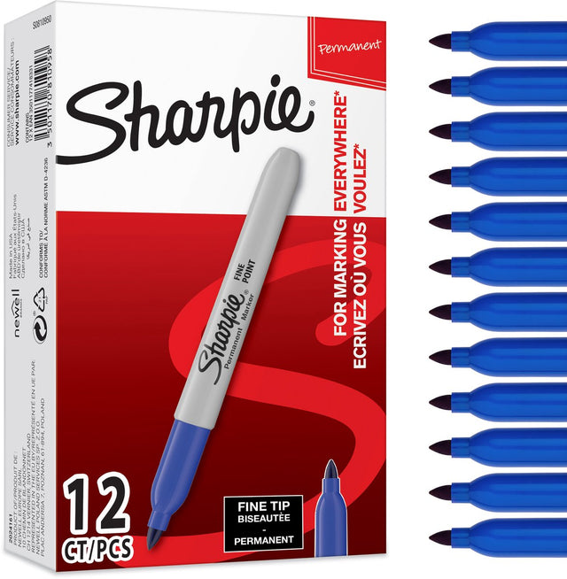 Sharpie Permanentmarker | feiner Punkt | blau | 12 Stück