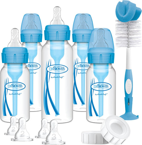 Dr. Brown's Options+ Anti-Kolik-Starterset – Enghalsflasche – Blau