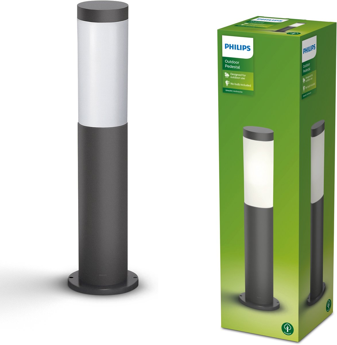 Philips led utrecht pedestal anthracite 1x20w hv