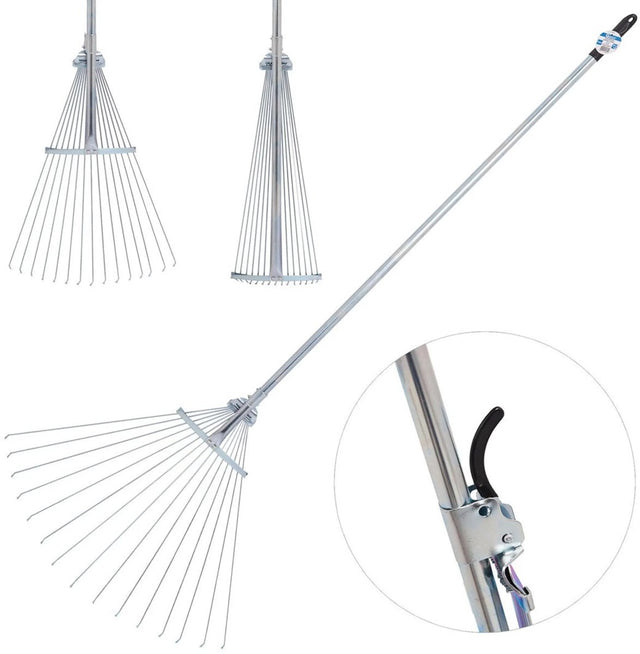 Geko verstelbare tuinhark - carbon staal - 15 tanden - 19-66 cm verstelbaar