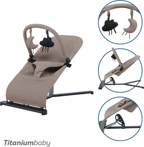 Titanium Baby Titanium Babyschaukelstuhl Solid Suzy Üppiges Taupe inklusive Spielbogen