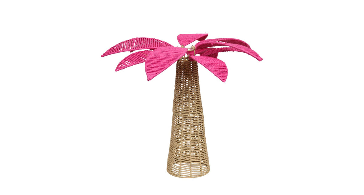 Palm tree paper rope 60x60x60cm pink natural