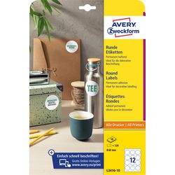 Etiketten avery l3416-10 150 Etiketten ø60 mm