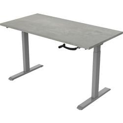 Sitz-Steh-Schreibtisch Euroseats Kurbel Bursligr160oxy graues Betonmetall