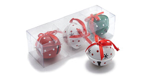 Jingle bell hanger 6cm red white green 3pcs