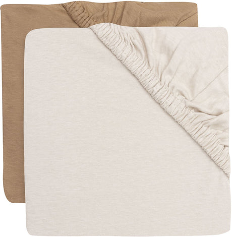 Jollein hoeslaken ledikant - 60x120cm - jersey - hazel oatmeal - 2