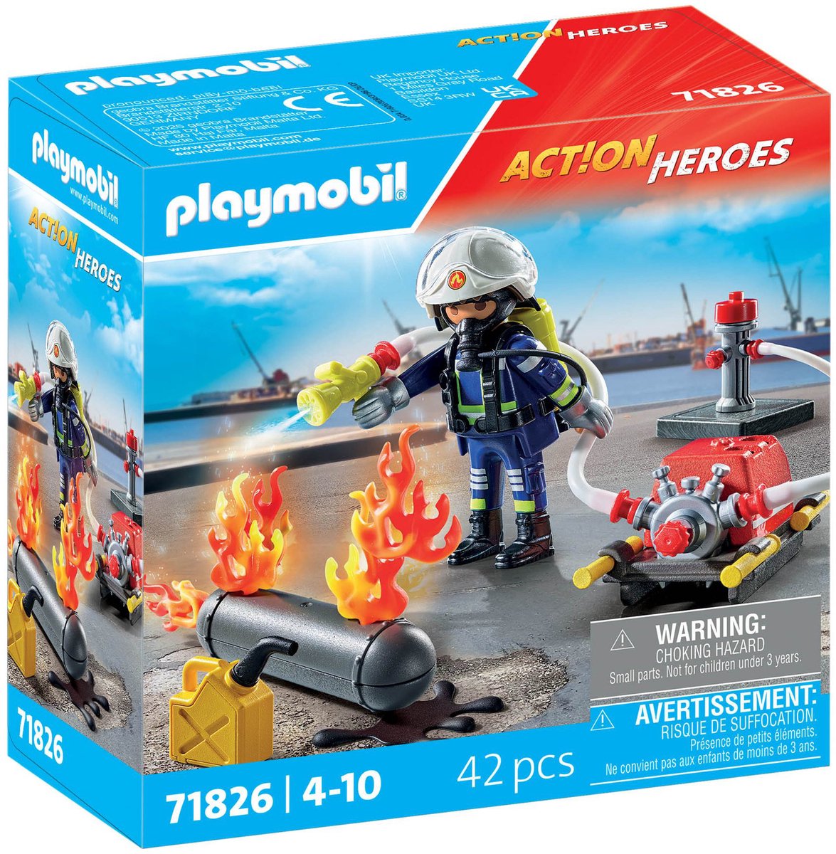Playmobil 71826 Feuerwehrmann mit Wasserpumpe | 2 Stk