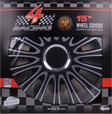 Carpoint gorecki - wieldoppenset lemans pro - silver black 15inch