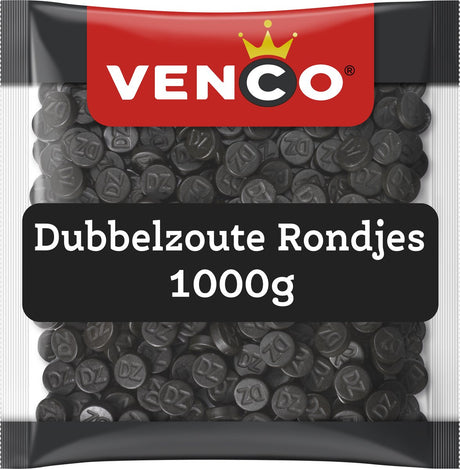 Venco Double Salty Rounds – salziges Lakritz – 1000 g