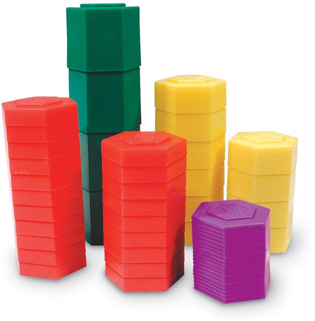 Learning resources hexagram metrische gewichtenset - set van 54 stuks - 8+