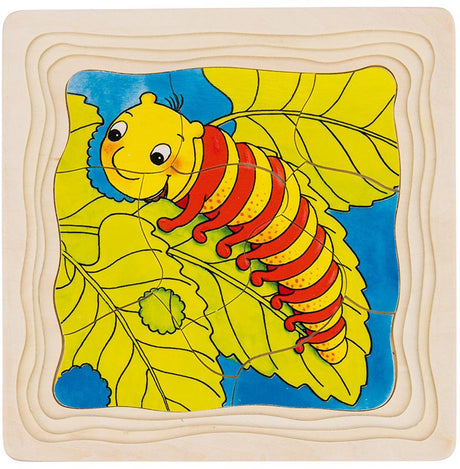 Goki Puzzle: Schmetterling 20x20x1,5cm, 4 Lagen, 44-teilig, Holz, 3+