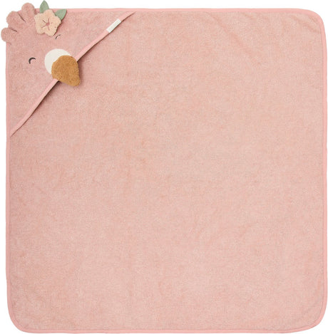 Little dutch badcape flamingo - 100x100 cm - roze