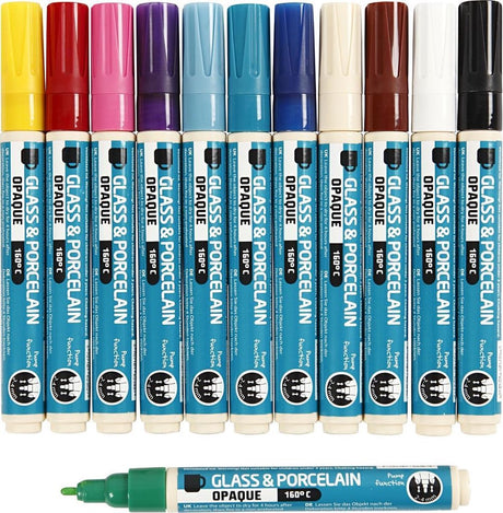 Kreativunternehmen https: www.cchobby.nl Glas-und-Porzellan-Marker-Liniendicke-2-4-mm-undurchsichtig-verschiedene-Farben-12-teilig-1-Box