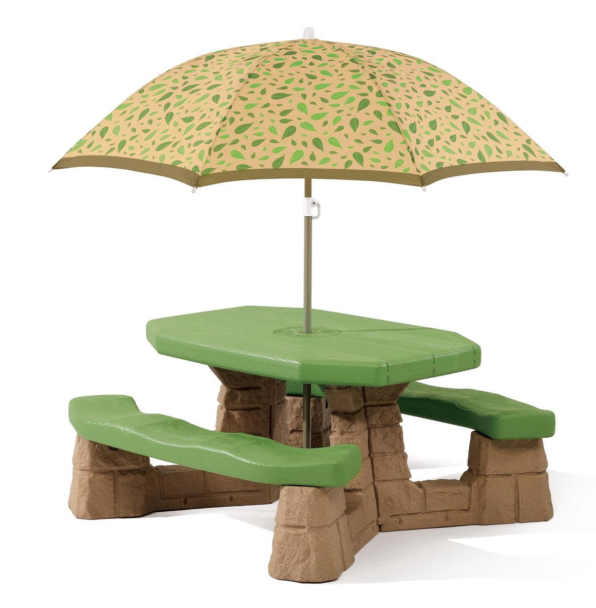 Step2 picknicktafel met hoogte verstelbare parasol - naturally playful - voor 6 kinderen